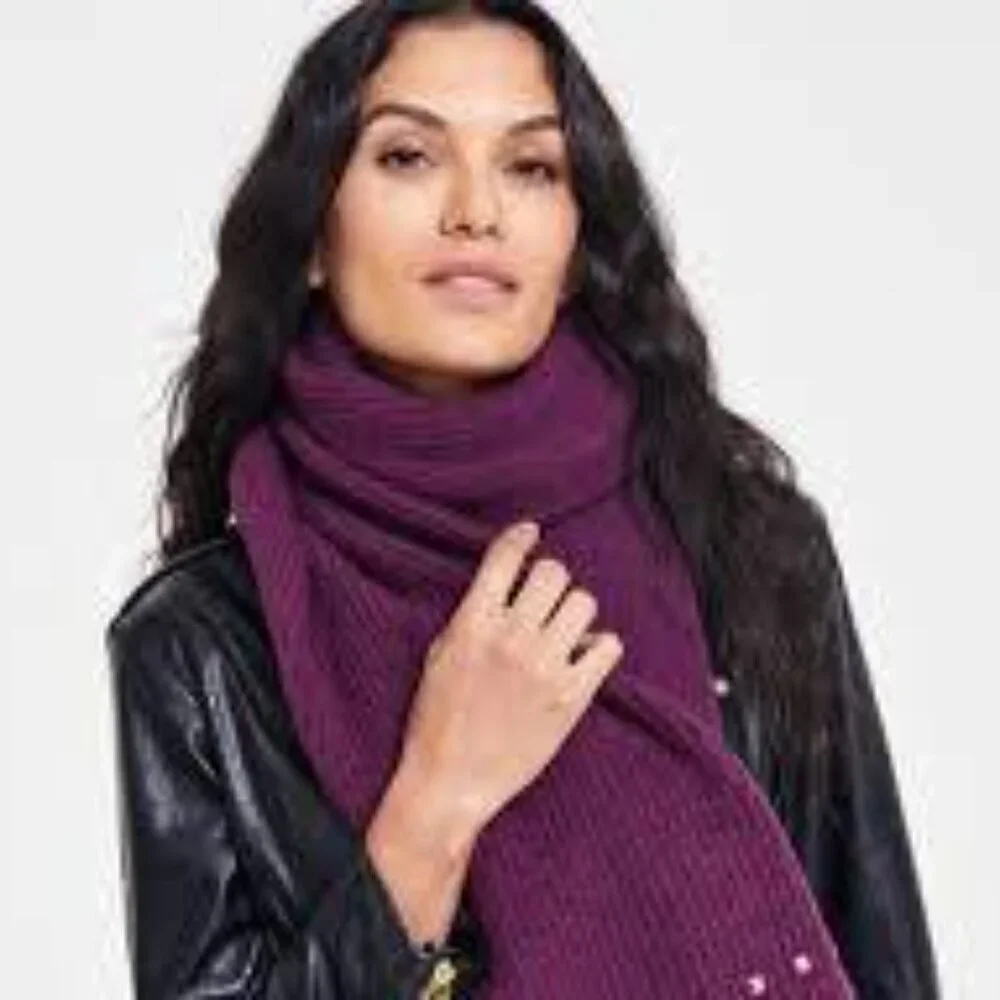 NWT INC International Concepts Women's Studded Scarf Plum Purple